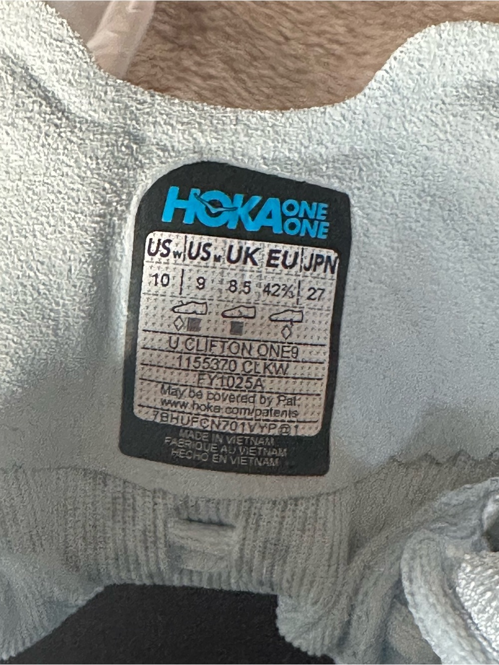 HOKA Clifton One9 Sneakers – Clear Lake/White – Women's 10 – NIB – Rare Colorway - Picture 8 of 8